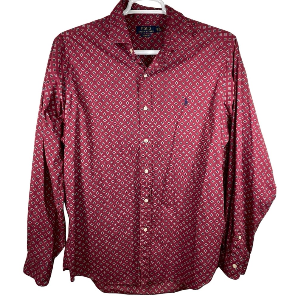 Polo Ralph Lauren Classic Fit Mens Long Sleeve Button Up Shirt Size XL